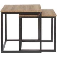 House and Homestyle Rustic Style Brown Nesting Table 46x46cm 2pcs