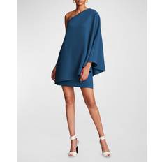 Halston Melina One-Shoulder Crepe Shift Dress