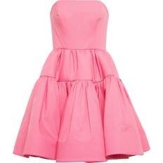 Oscar de la Renta Strapless cotton minidress pink