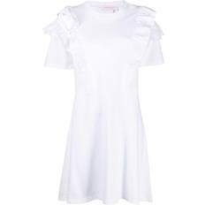 See by Chloé ruffle-trim cotton dress women Cotton White