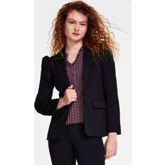 CeCe Women's Puff-Shoulder Open Front Long Sleeve Blazer Rich Black