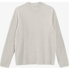 IKKS Mens Naturel Crewneck Textured-knit Woven Jumper