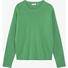 IKKS Mens Vert Round-neck Relaxed-fit Wool-blend Jumper