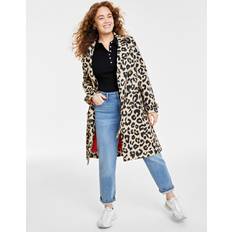 On 34th Women's Leopard-Print Classic Trench Coat, Created for Macy's Safari Cmb