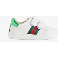 Gucci Boys Gr.white/vrv/ros/b.s Kids' New Ace Logo-stripe Leather Low-top Trainers Eur Kids