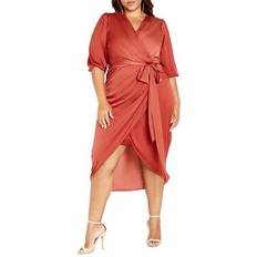 City Chic DRESS OPULENT E/S Toffee Toffee