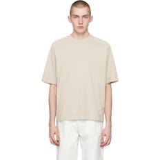 Emporio Armani Beige Clothing Emporio Armani Beige Embossed T-Shirt SILVER CLOUD