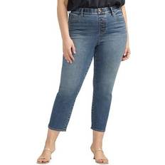 Jag Jeans Plus Valentina High Rise Straight Leg Cropped Stargazer Blue