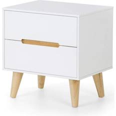 Oaks Bedside Tables Julian Bowen Alicia White/Oak Bedside Table 35x45cm