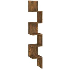 Wood Wall Shelves vidaXL 815210 Smoked Oak Wall Shelf 20cm