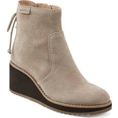 Earth Women's Calia Round Toe Casual Wedge Ankle Booties Taupe Suede