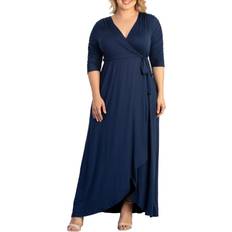 Kiyonna Women's Plus Meadow Dream Maxi Wrap Dress Nocturnal navy