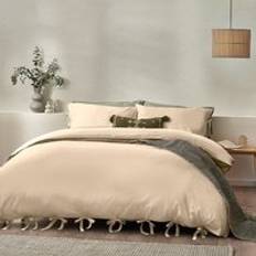 Yard Mallow Bow Tie Duvet Cover Beige