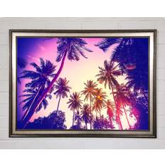 17 Stories Palm Tree Glow Gerahmter Druck