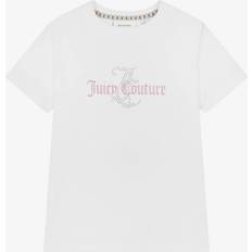 Juicy Couture Girls Bright White Kids Diamante-embellished Short-sleeve Cotton-jersey T-shirt 7-16 Years 12-13 Years