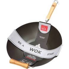 Carbon Steel/Cast Iron Wok Pans School of Wok Pre-Seasoned Carbon Steel 36 cm