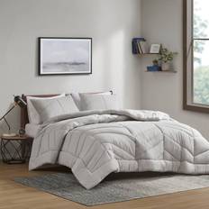 Intelligent Design Extra Long Sutton Quilted Chevron Bedspread Gray