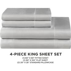 Juicy Couture Silk Satin Bed Sheet Grey (274.3x259.1cm)