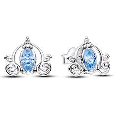 Pandora Disney Cinderella's Carriage Stud Earrings - Silver/Blue