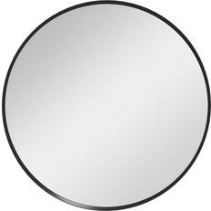 Round Mirrors Homcom Circle Black Wall Mirror 61cm