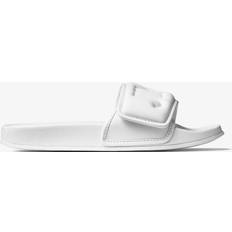 Laced - Women Slides Jimmy Choo Womens V White/white Fitz Logo-debossed Synthetic and Leather Sliders Eur Women