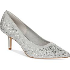 Thalia Sodi Women's Heathere Slip-On Pointed-Toe Mid-Heel Pumps Grey Flyknit