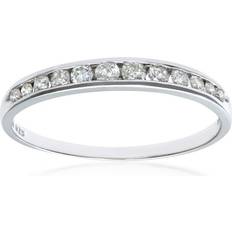 Diamant L'Eternel Womens 9ct White Gold Quarter Carat Channel Set Half Eternity Ring