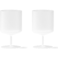 Ferm Living Wine Glasses Ferm Living Ripple Frosted Wine Glass 2pcs