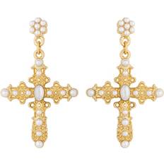 Lipsy Gold Cross Earrings