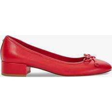 Red Ballerinas Dune Womens Red-leather Hollies Heeled Leather Ballet Flats Eur Women