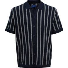 Men - Viscose Cardigans Jack & Jones Plain Shirt Blue