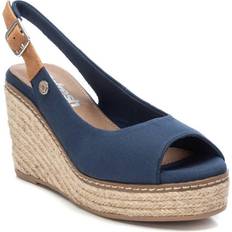 XTI Women's Jute Wedge Sandals Navy Navy