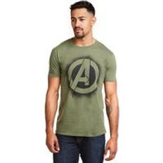 Marvel Stencil Logo Cotton T-shirt Green