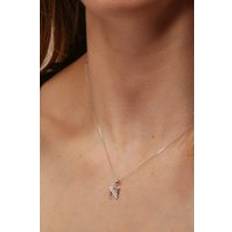 The Fine Collective Solid White Gold Diamond Initial Pendant Necklace