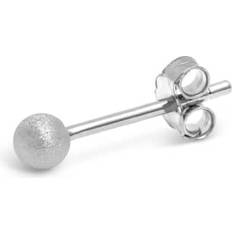 LULU Copenhagen Silver Brushed Ball Ear Stud