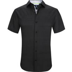 Tom Baine Men's Slim Fit Performance Stretch Short Sleeve Shirt - Black