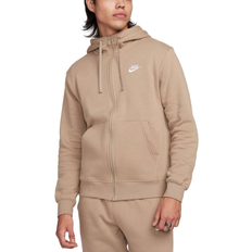 Nike Men's Sportswear Club Fleece Full Zip Hoodie - Khaki/Khaki/White