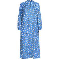 Lands' End Women Sleepwear Lands' End Women's Long Sleeve Flannel Nightgown Chicory blue snowman