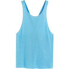 H&M Tank Tops H&M Linen Blend Vest Top - Blue