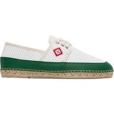 Laced - Men Espadrilles Casablanca White & Green Perforated Leather Classic Espadrilles WHITE/ GREEN IT