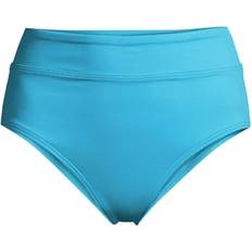 Lands' End Women Bikinis Lands' End Plus Tummy Control High Waisted Bikini Swim Bottoms Turquoise