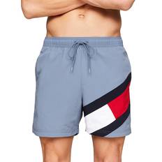 Tommy Hilfiger Swimwear Tommy Hilfiger Flag Mid Length Drawstring Slim Swim Shorts BLUE COAL