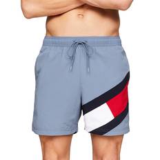 Swimming Trunks Tommy Hilfiger Flag Mid Length Drawstring Slim Swim Shorts BLUE COAL