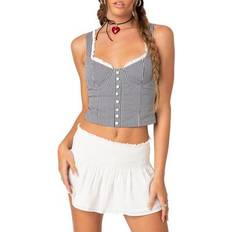 Edikted Gingham Bustier Corset Cotton Top