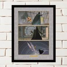 Black Framed Art Star Wars Luke Battles Vader Print Framed Art