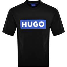 HUGO Cotton-jersey T-shirt with blue Black