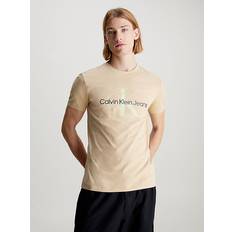 Calvin Klein Beige T-shirts Calvin Klein Slim Organic Cotton Logo T-shirt Beige