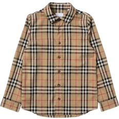 Burberry Kid's Vintage Check Stretch Cotton Shirt - Archive Beige