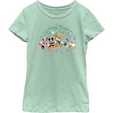 Fifth Sun Kid's Mickey & Friends Happy Easter Group Egg Hunt Graphic Tee - Mint