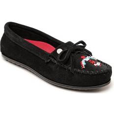 Minnetonka Thunderbird Animikii Womens Black Slip On